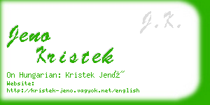 jeno kristek business card